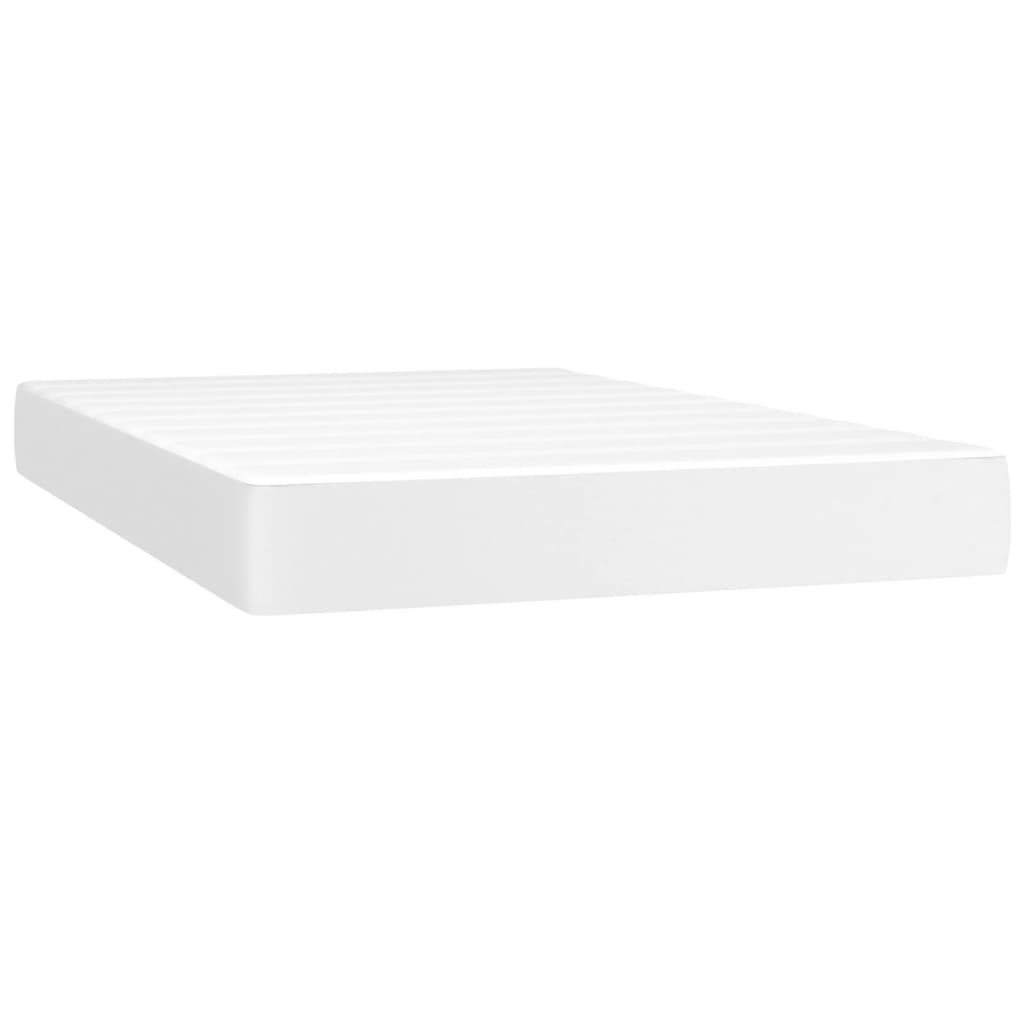 Boxspring met matras en LED kunstleer wit 120x200 cm is nu te koop bij PeponiXL, paradijselijk wonen!