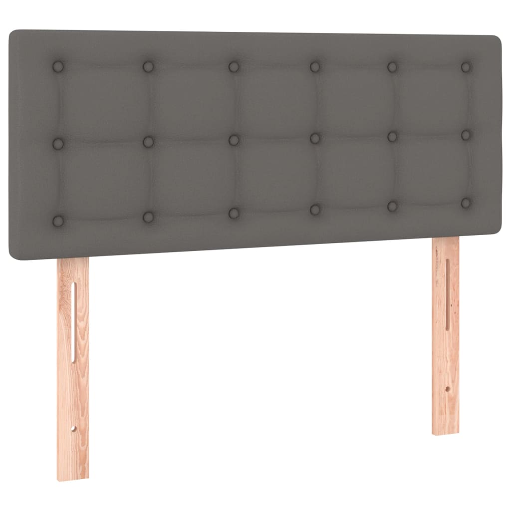 Boxspring met matras en LED kunstleer grijs 120x200 cm is nu te koop bij PeponiXL, paradijselijk wonen!