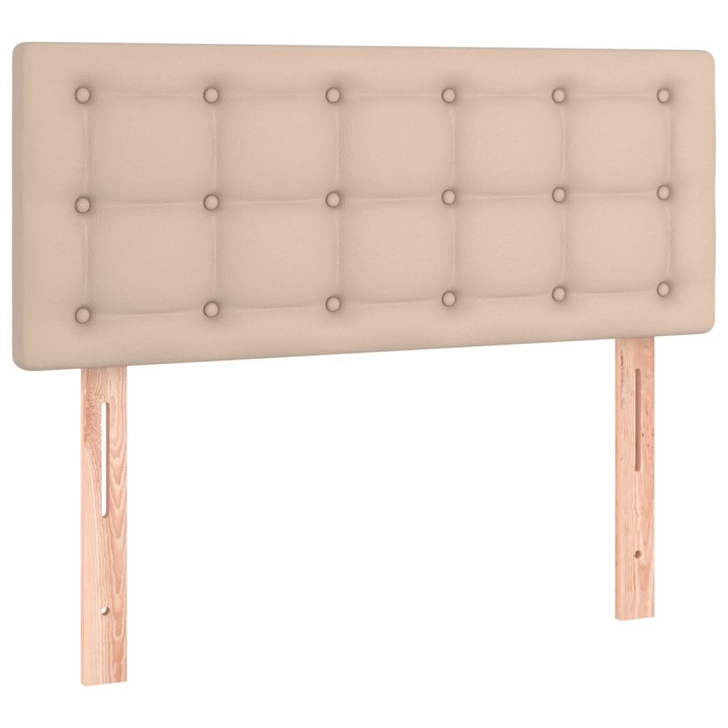 Boxspring met matras en LED kunstleer cappuccinokleur 120x200cm is nu te koop bij PeponiXL, paradijselijk wonen!