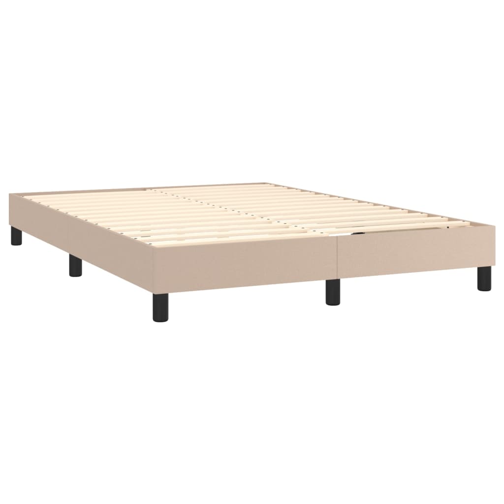Boxspring met matras en LED kunstleer cappuccinokleur 140x190cm is nu te koop bij PeponiXL, paradijselijk wonen!