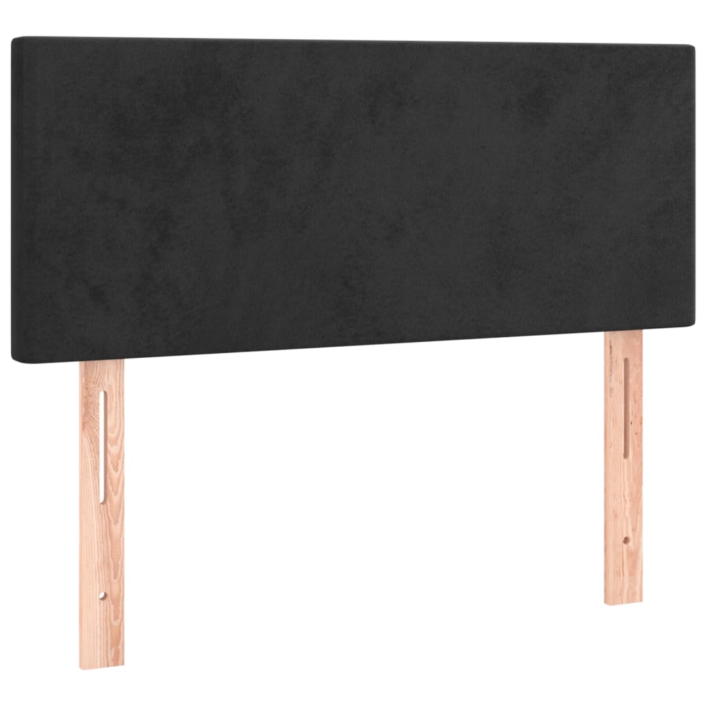 Boxspring met matras en LED fluweel zwart 100x200 cm is nu te koop bij PeponiXL, paradijselijk wonen!