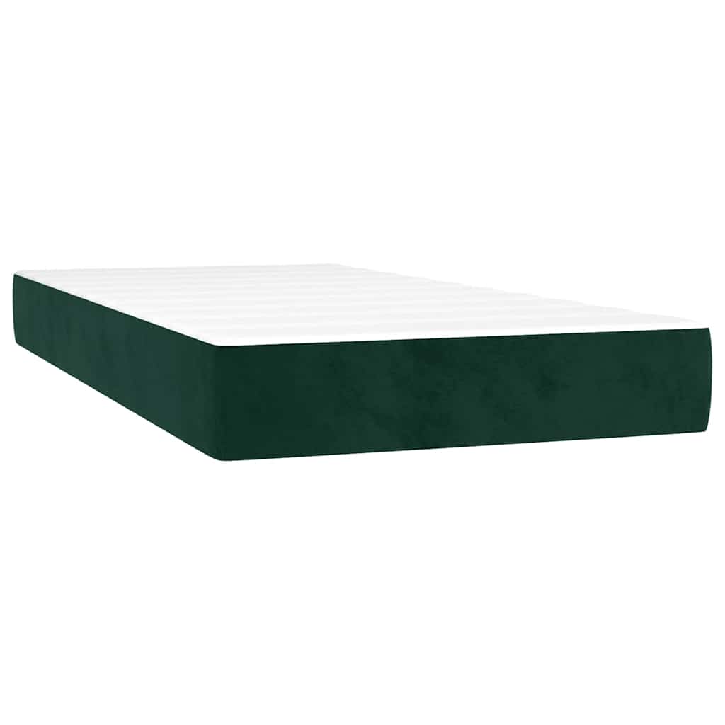 Boxspring met matras en LED fluweel donkergroen 100x200 cm is nu te koop bij PeponiXL, paradijselijk wonen!