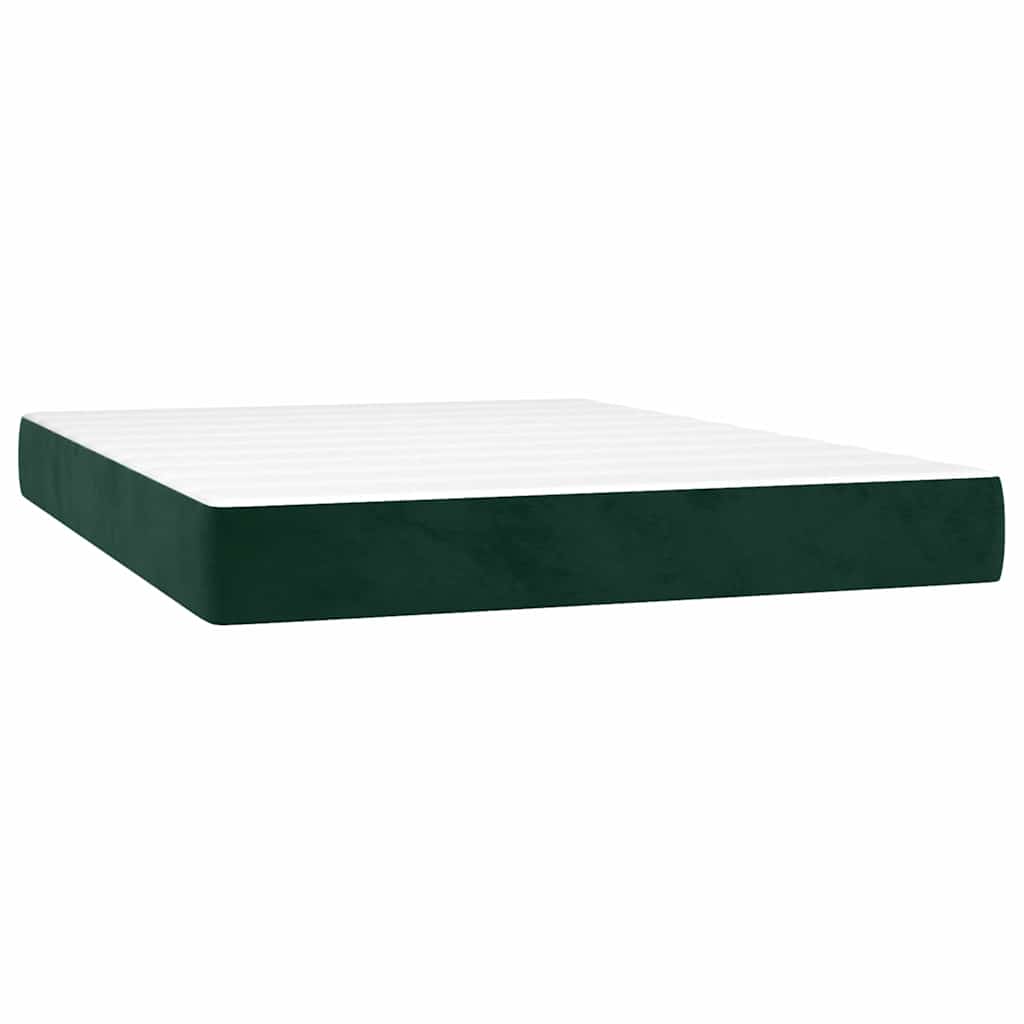 Boxspring met matras en LED fluweel donkergroen 140x190 cm is nu te koop bij PeponiXL, paradijselijk wonen!
