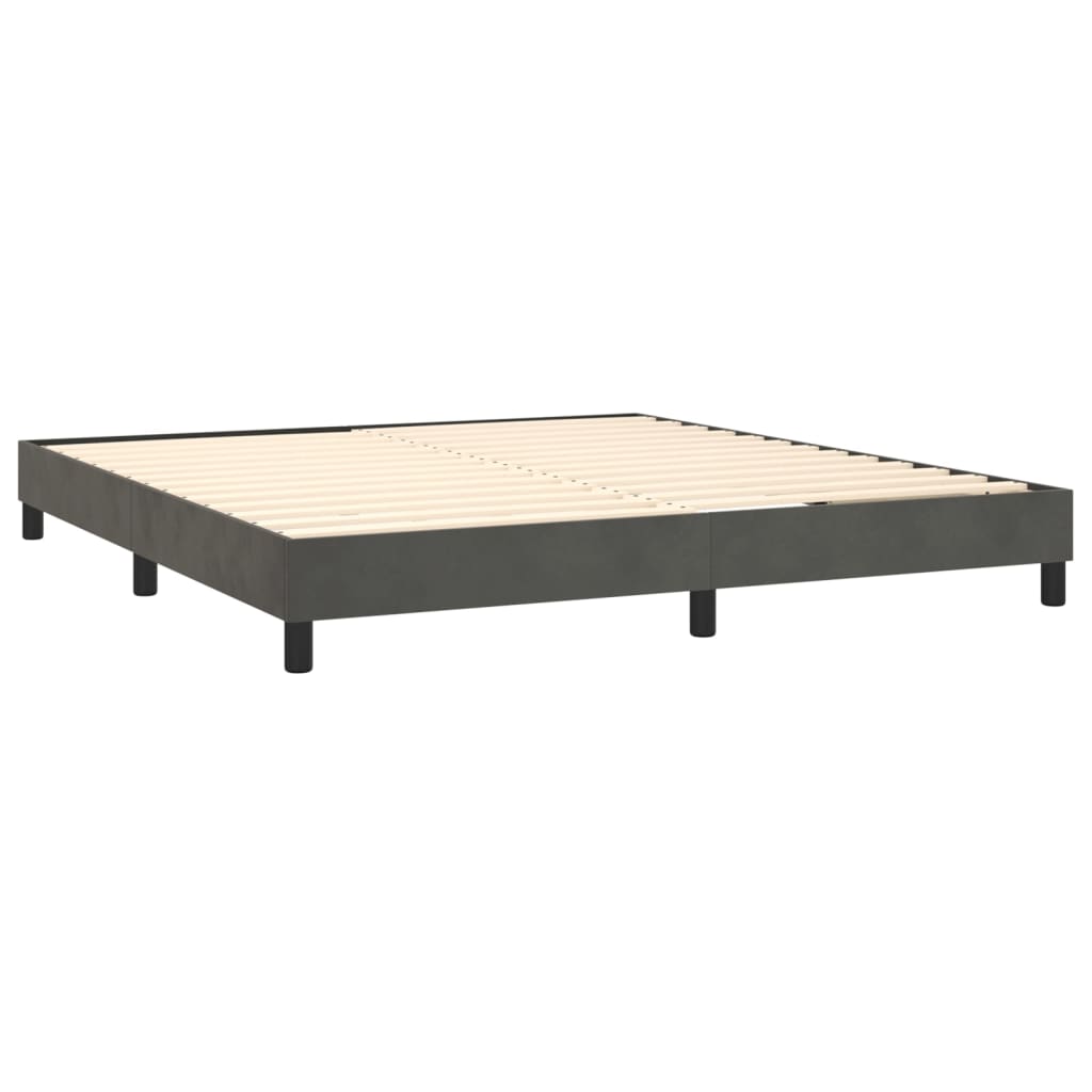 Boxspring met matras en LED fluweel donkergrijs 180x200 cm is nu te koop bij PeponiXL, paradijselijk wonen!