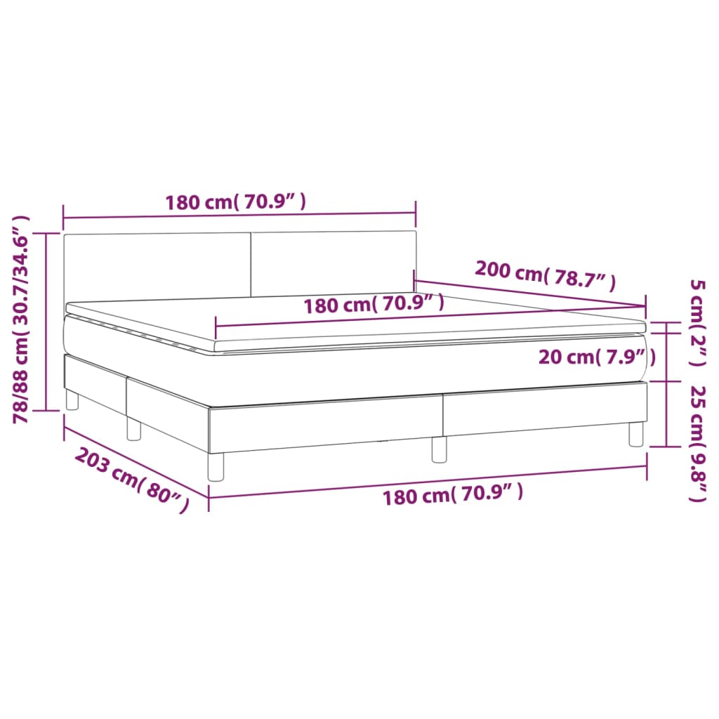 Boxspring met matras en LED fluweel zwart 180x200 cm is nu te koop bij PeponiXL, paradijselijk wonen!