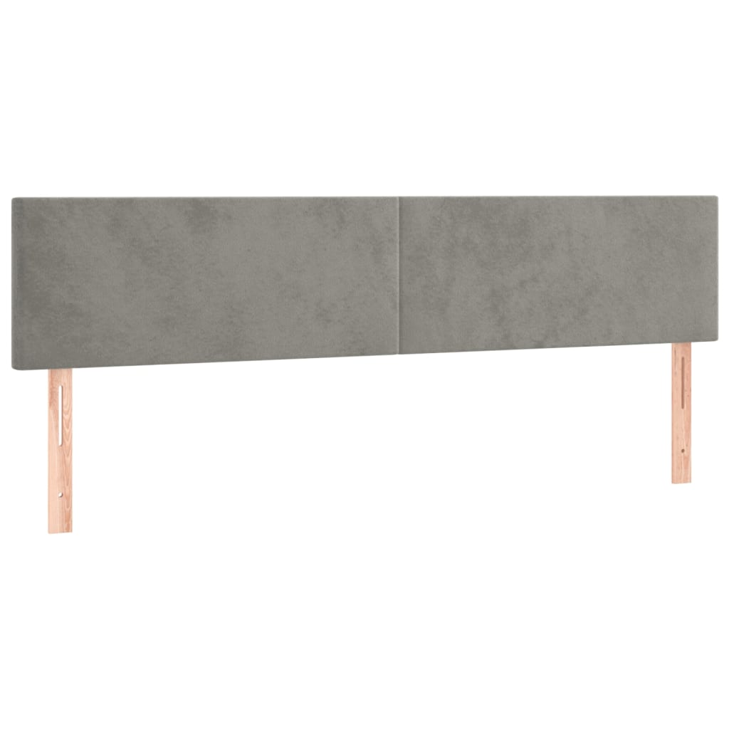 Boxspring met matras en LED fluweel lichtgrijs 200x200 cm is nu te koop bij PeponiXL, paradijselijk wonen!