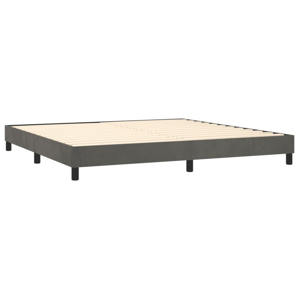 Boxspring met matras en LED fluweel donkergrijs 200x200 cm is nu te koop bij PeponiXL, paradijselijk wonen!