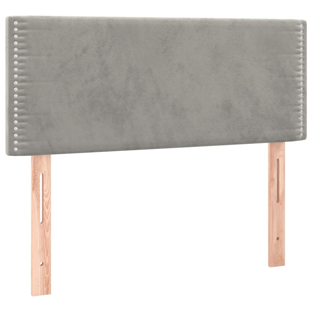 Boxspring met matras en LED fluweel lichtgrijs 80x200 cm is nu te koop bij PeponiXL, paradijselijk wonen!