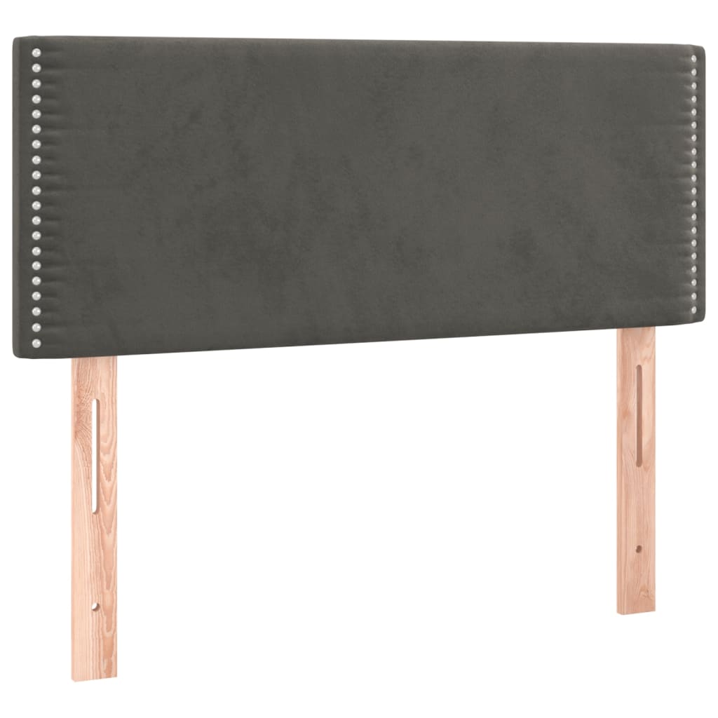 Boxspring met matras en LED fluweel donkergrijs 90x200 cm is nu te koop bij PeponiXL, paradijselijk wonen!