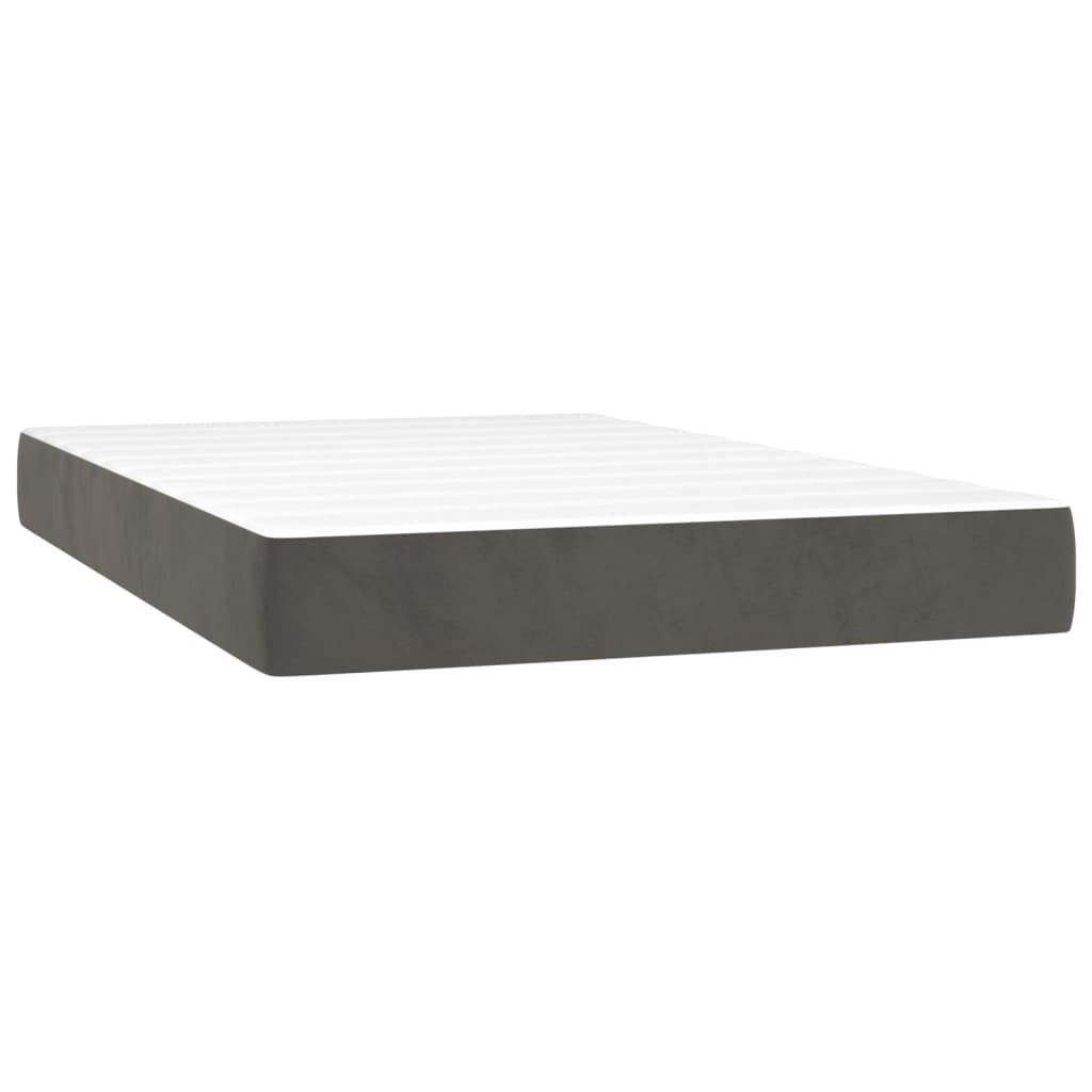 Boxspring met matras en LED fluweel donkergrijs 120x200 cm is nu te koop bij PeponiXL, paradijselijk wonen!