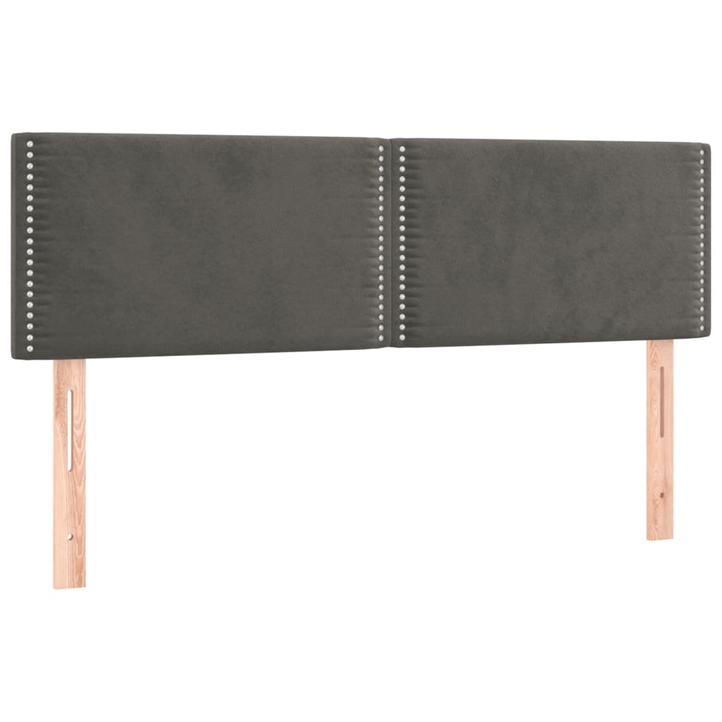 Boxspring met matras en LED fluweel donkergrijs 140x200 cm is nu te koop bij PeponiXL, paradijselijk wonen!