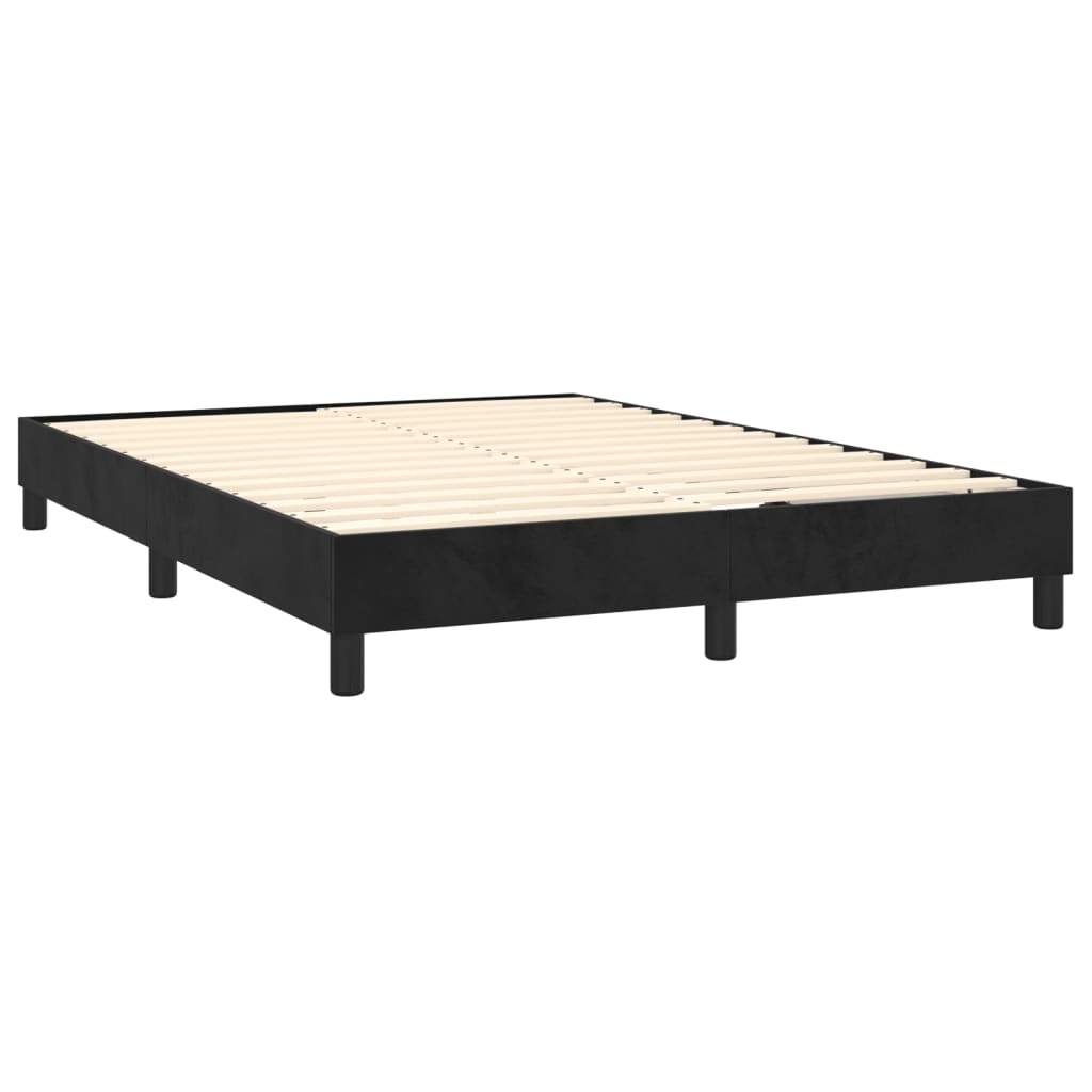 Boxspring met matras en LED fluweel zwart 140x200 cm is nu te koop bij PeponiXL, paradijselijk wonen!