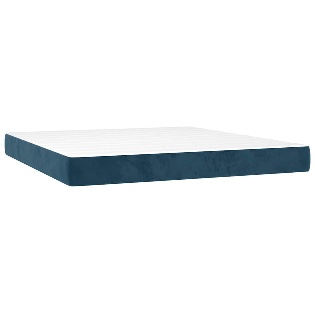 Boxspring met matras en LED fluweel donkerblauw 180x200 cm is nu te koop bij PeponiXL, paradijselijk wonen!