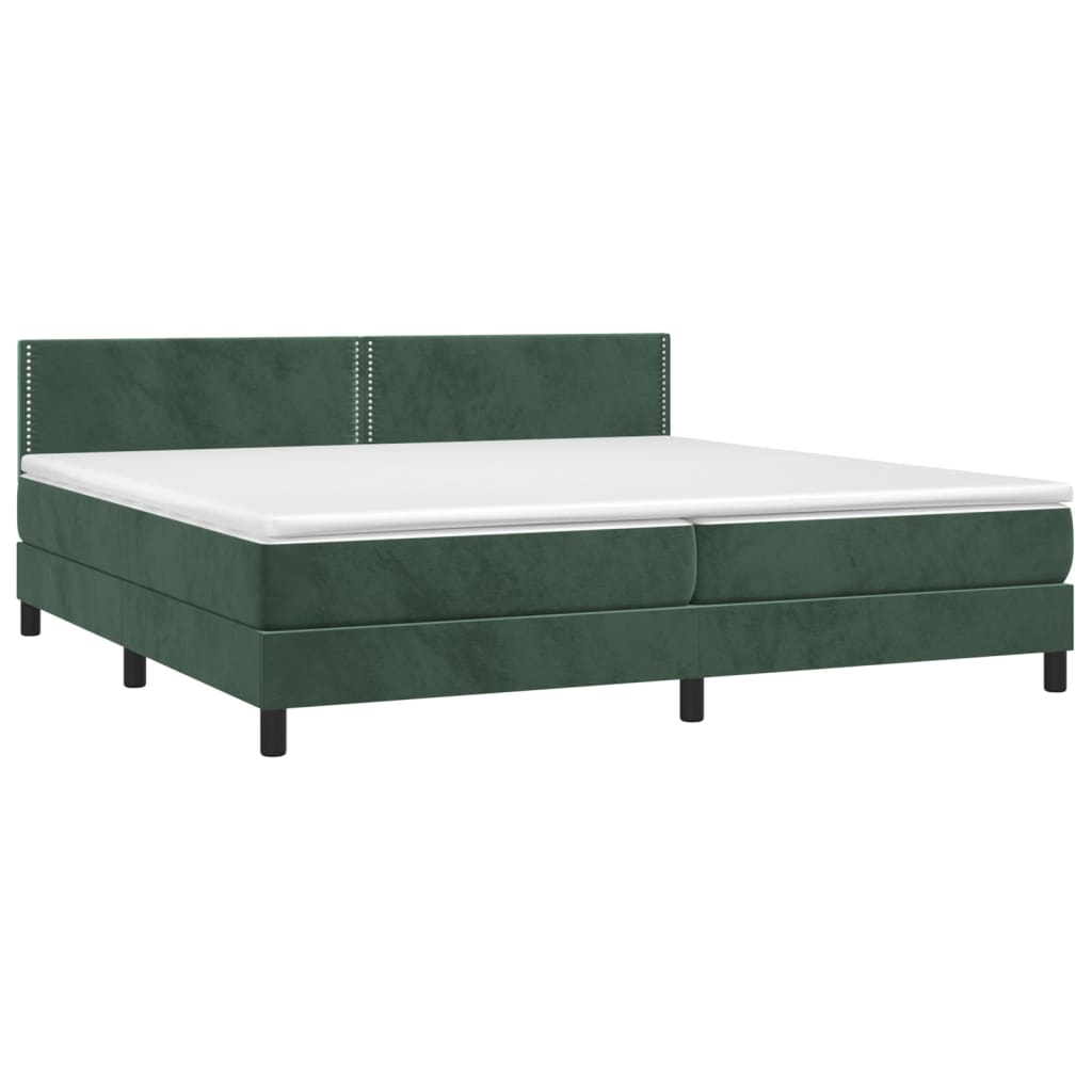 Boxspring met matras en LED fluweel donkergroen 200x200 cm is nu te koop bij PeponiXL, paradijselijk wonen!