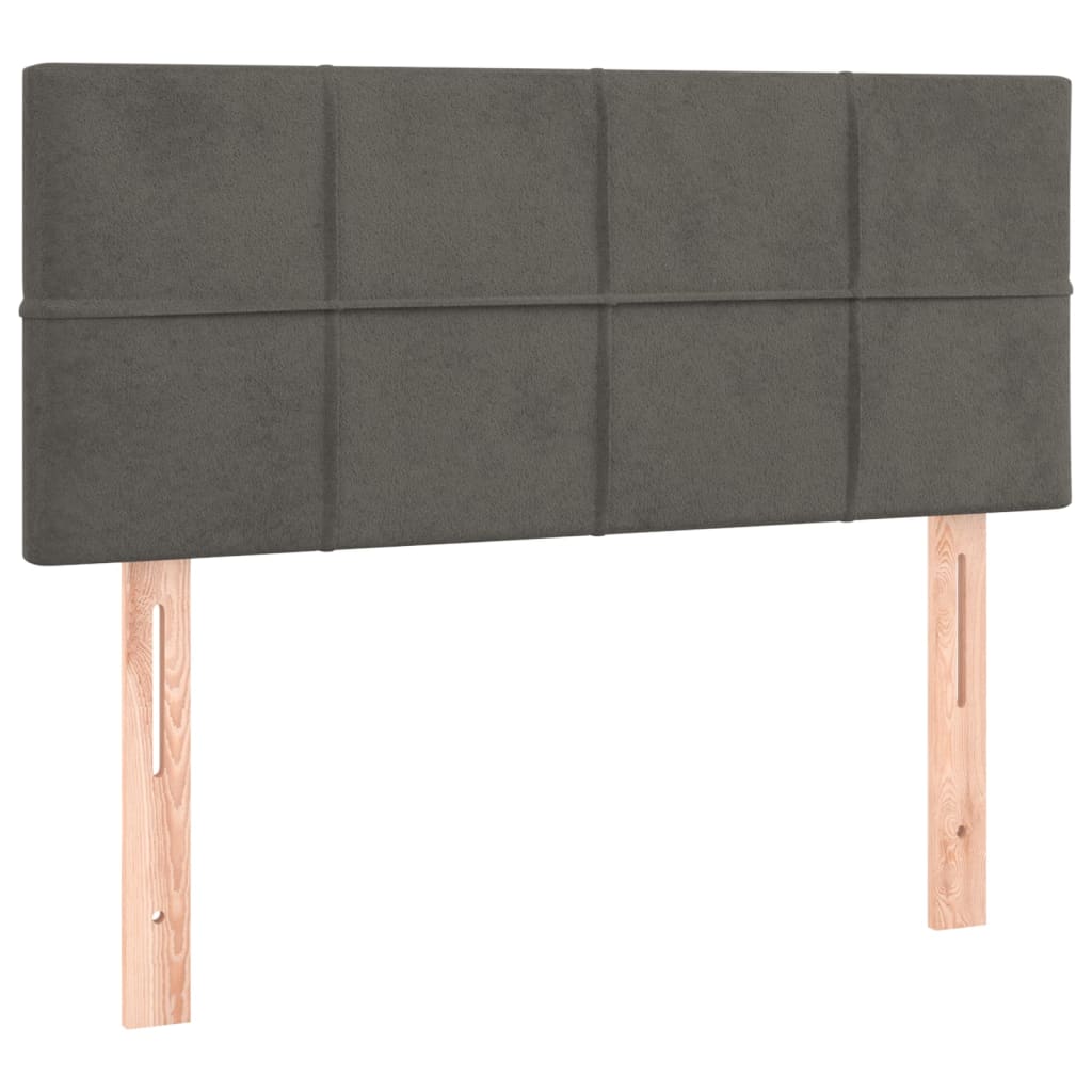 Boxspring met matras en LED fluweel donkergrijs 90x190 cm is nu te koop bij PeponiXL, paradijselijk wonen!
