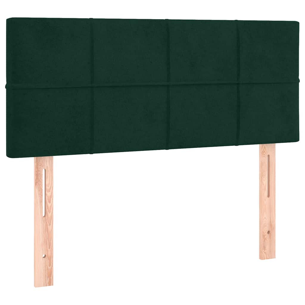 Boxspring met matras en LED fluweel donkergroen 90x200 cm is nu te koop bij PeponiXL, paradijselijk wonen!