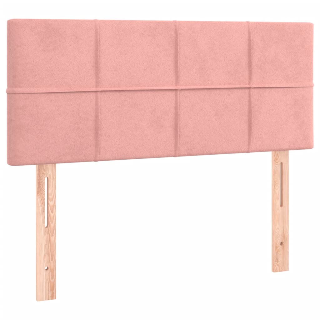 Boxspring met matras en LED fluweel roze 90x200 cm is nu te koop bij PeponiXL, paradijselijk wonen!