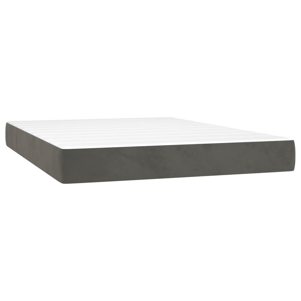 Boxspring met matras en LED fluweel donkergrijs 140x200 cm is nu te koop bij PeponiXL, paradijselijk wonen!