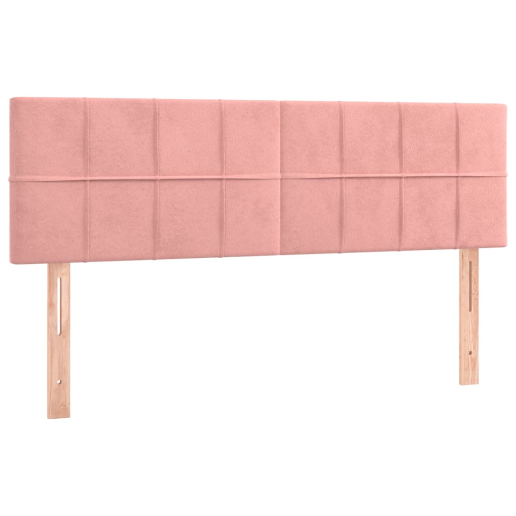 Boxspring met matras en LED fluweel roze 140x200 cm is nu te koop bij PeponiXL, paradijselijk wonen!