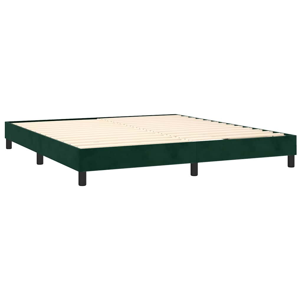 Boxspring met matras en LED fluweel donkergroen 160x200 cm is nu te koop bij PeponiXL, paradijselijk wonen!