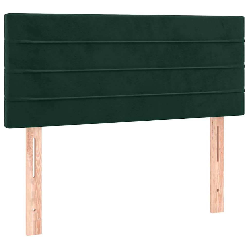 Boxspring met matras en LED fluweel donkergroen 90x190 cm is nu te koop bij PeponiXL, paradijselijk wonen!