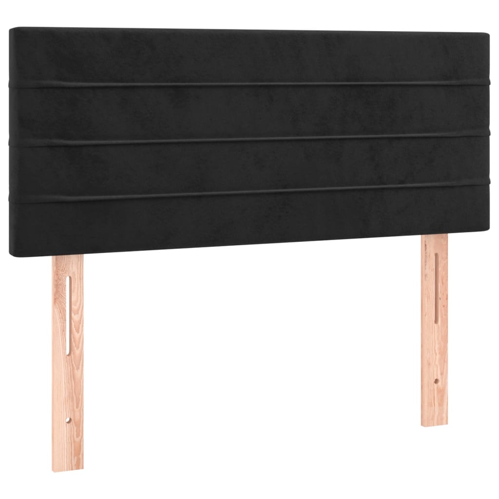 Boxspring met matras en LED fluweel zwart 90x200 cm is nu te koop bij PeponiXL, paradijselijk wonen!