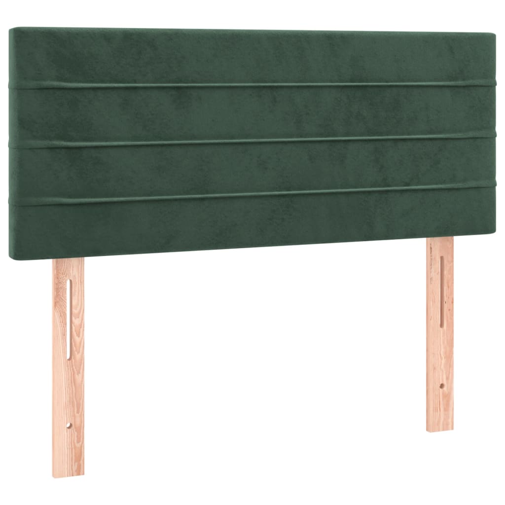 Boxspring met matras en LED fluweel donkergroen 90x200 cm is nu te koop bij PeponiXL, paradijselijk wonen!