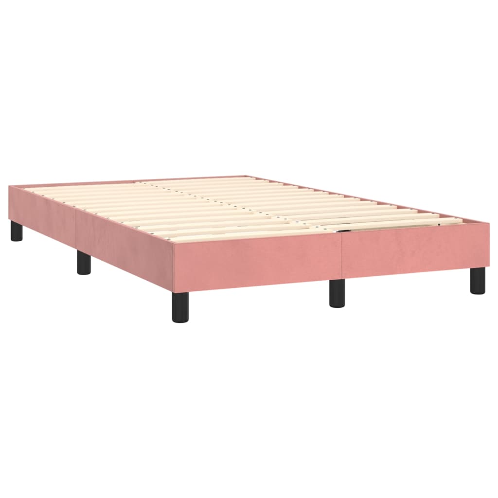Boxspring met matras en LED fluweel roze 120x200 cm is nu te koop bij PeponiXL, paradijselijk wonen!