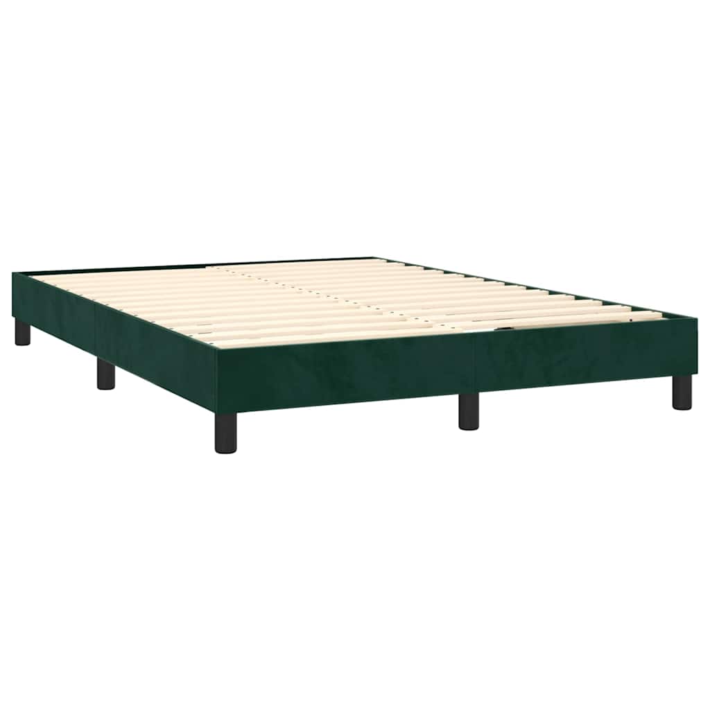 Boxspring met matras en LED fluweel donkergroen 140x190 cm is nu te koop bij PeponiXL, paradijselijk wonen!