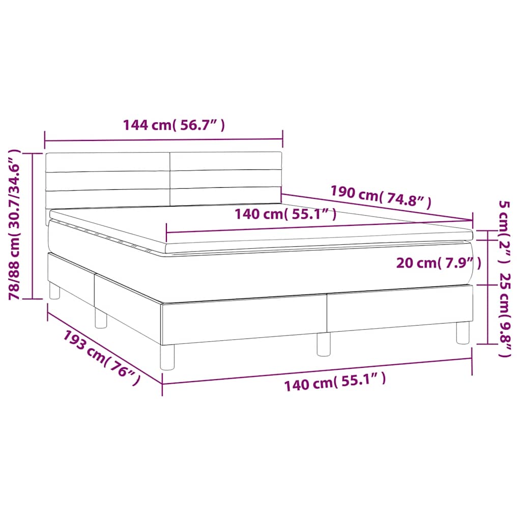Boxspring met matras en LED fluweel donkergroen 140x190 cm is nu te koop bij PeponiXL, paradijselijk wonen!