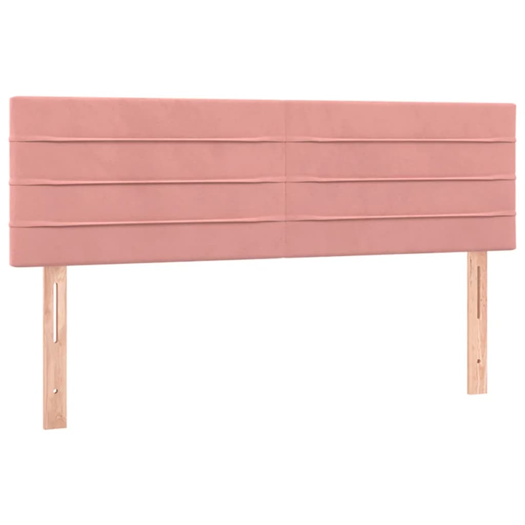 Boxspring met matras en LED fluweel roze 140x190 cm is nu te koop bij PeponiXL, paradijselijk wonen!