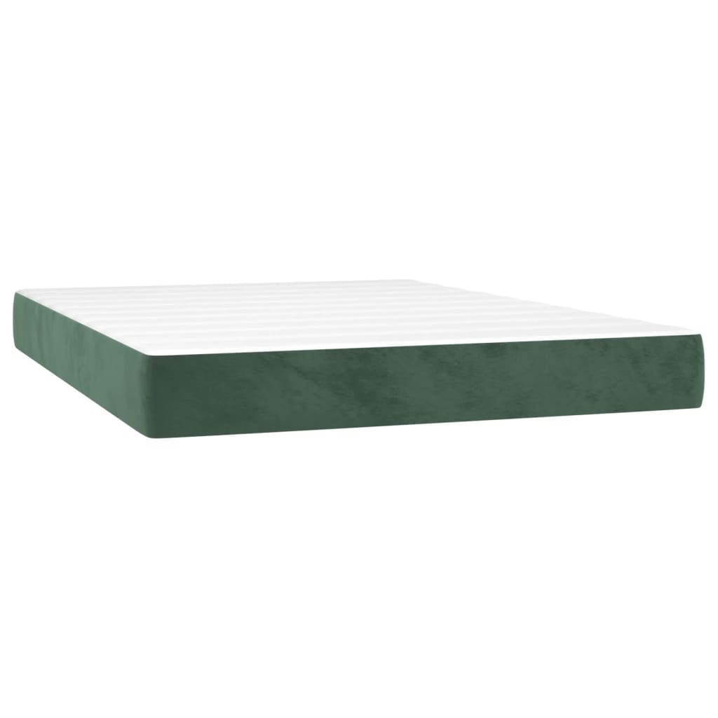 Boxspring met matras en LED fluweel donkergroen 140x200 cm is nu te koop bij PeponiXL, paradijselijk wonen!