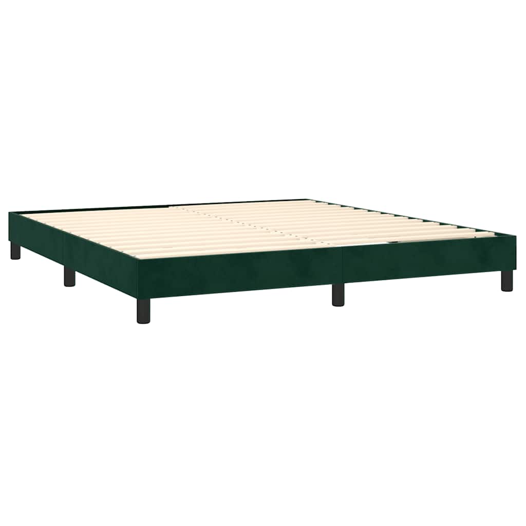 Boxspring met matras en LED fluweel donkergroen 160x200 cm is nu te koop bij PeponiXL, paradijselijk wonen!