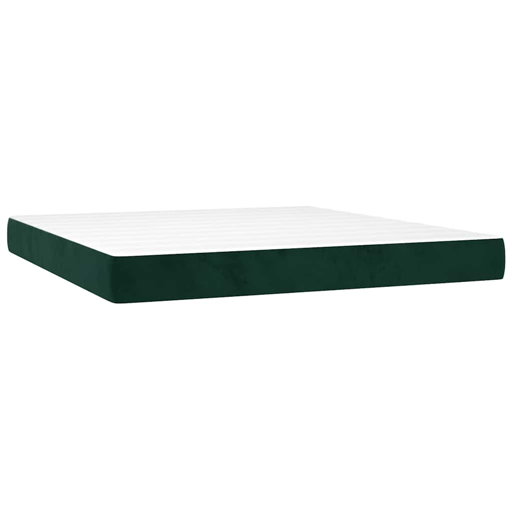 Boxspring met matras en LED fluweel donkergroen 160x200 cm is nu te koop bij PeponiXL, paradijselijk wonen!