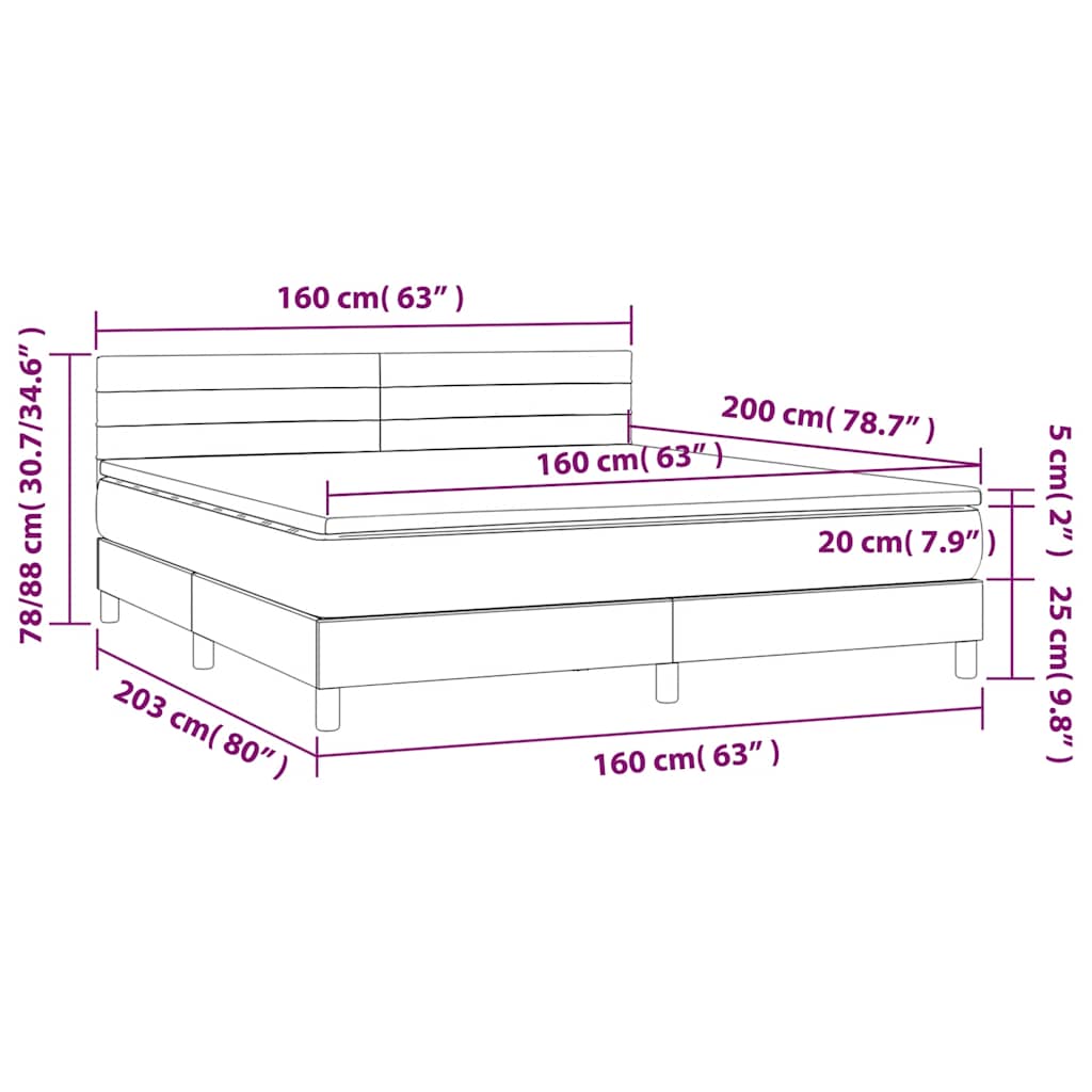 Boxspring met matras en LED fluweel donkergroen 160x200 cm is nu te koop bij PeponiXL, paradijselijk wonen!