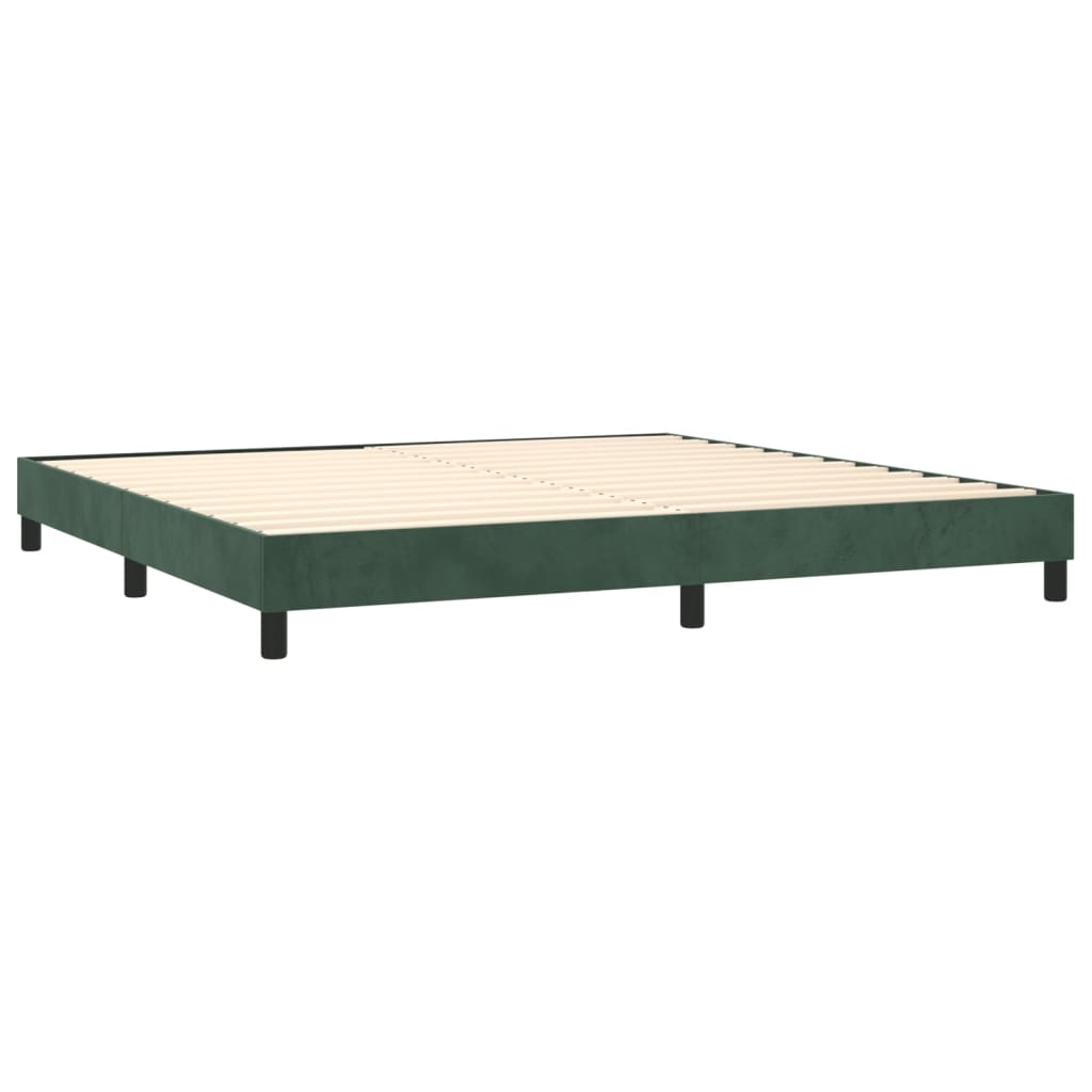 Boxspring met matras en LED fluweel donkergroen 200x200 cm is nu te koop bij PeponiXL, paradijselijk wonen!