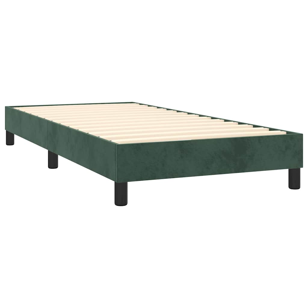 Boxspring met matras en LED fluweel donkergroen 80x200 cm is nu te koop bij PeponiXL, paradijselijk wonen!
