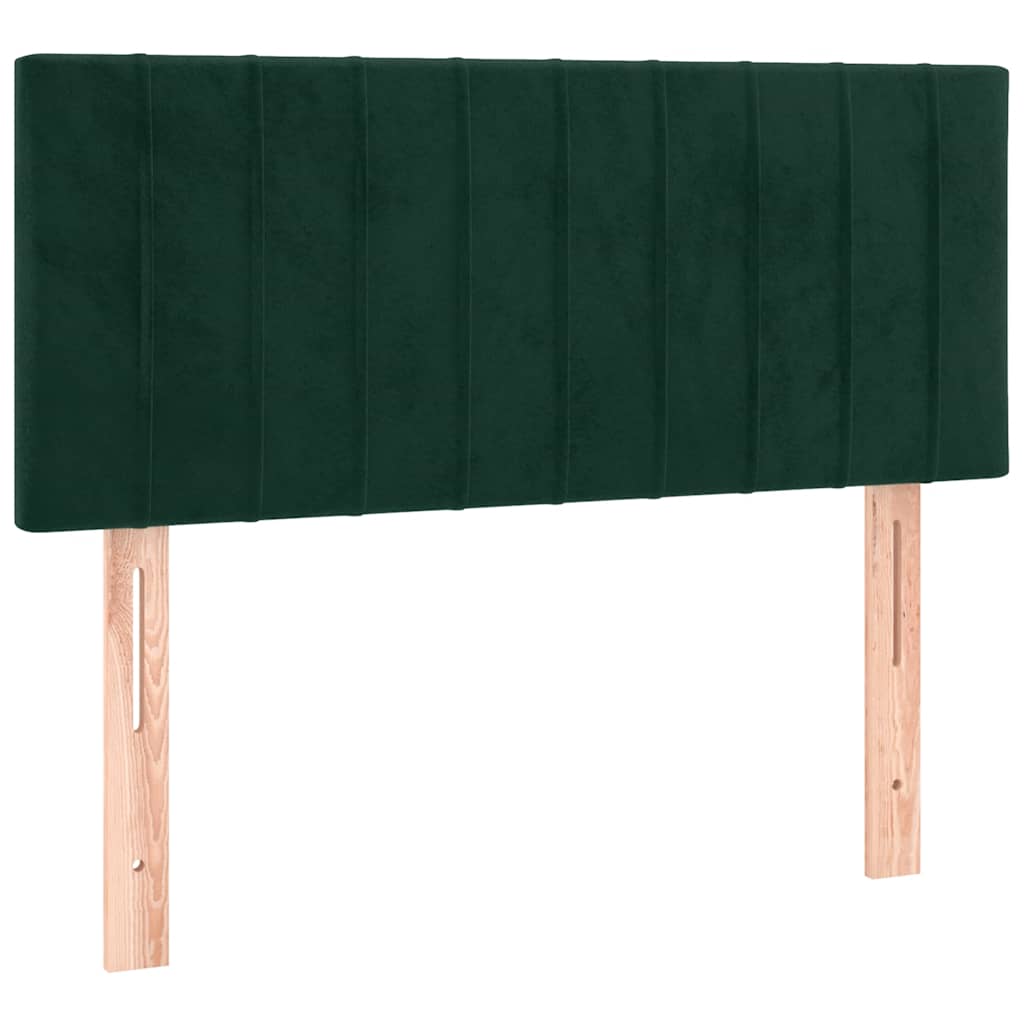 Boxspring met matras en LED fluweel donkergroen 90x190 cm is nu te koop bij PeponiXL, paradijselijk wonen!