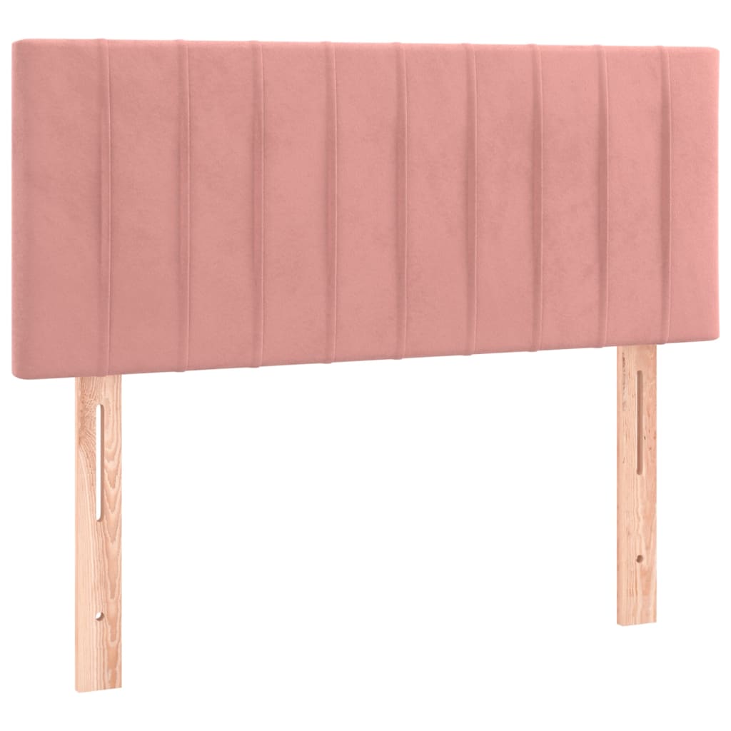 Boxspring met matras en LED fluweel roze 100x200 cm is nu te koop bij PeponiXL, paradijselijk wonen!