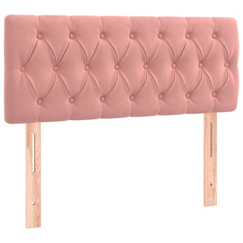 Boxspring met matras en LED fluweel roze 90x190 cm is nu te koop bij PeponiXL, paradijselijk wonen!