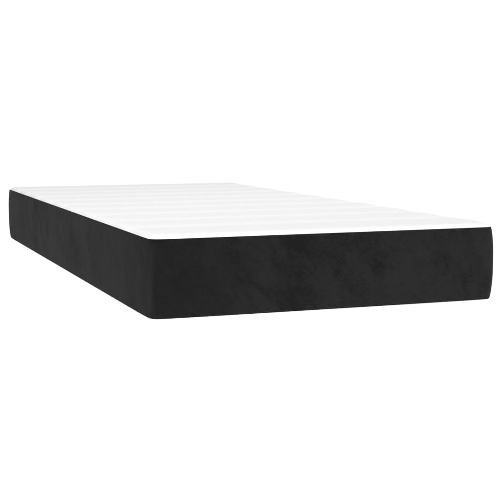 Boxspring met matras en LED fluweel zwart 90x200 cm is nu te koop bij PeponiXL, paradijselijk wonen!