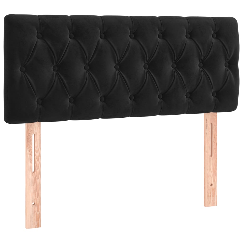 Boxspring met matras en LED fluweel zwart 100x200 cm is nu te koop bij PeponiXL, paradijselijk wonen!