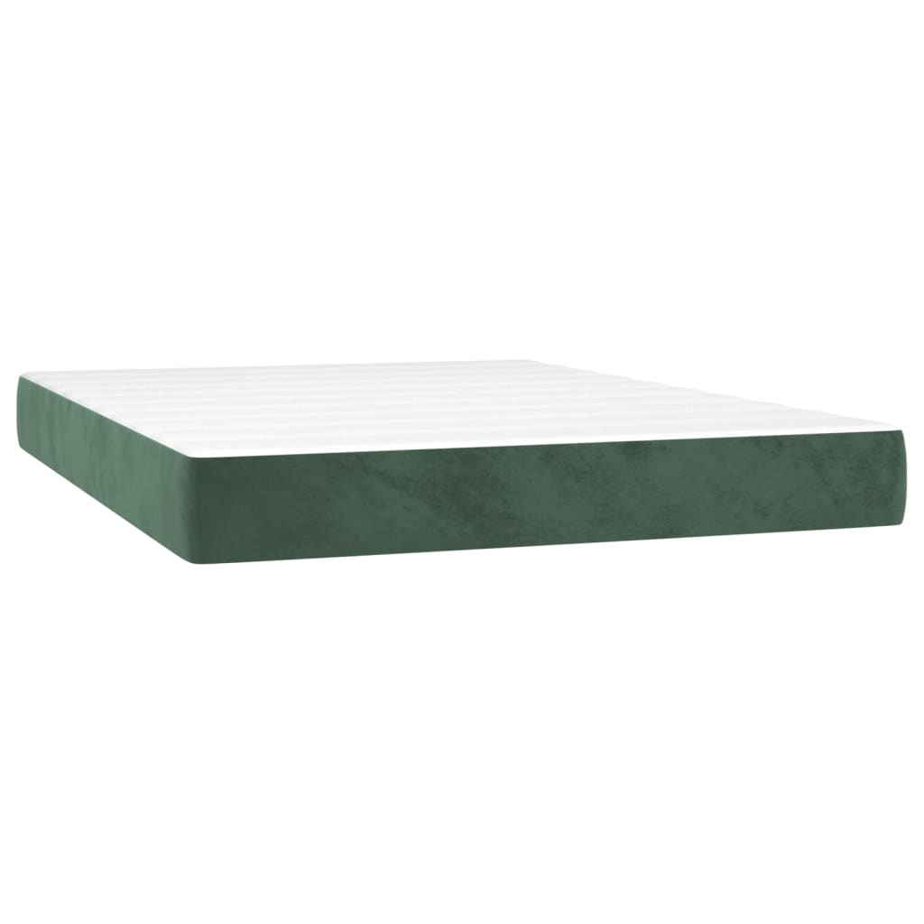 Boxspring met matras en LED fluweel donkergroen 140x190 cm is nu te koop bij PeponiXL, paradijselijk wonen!
