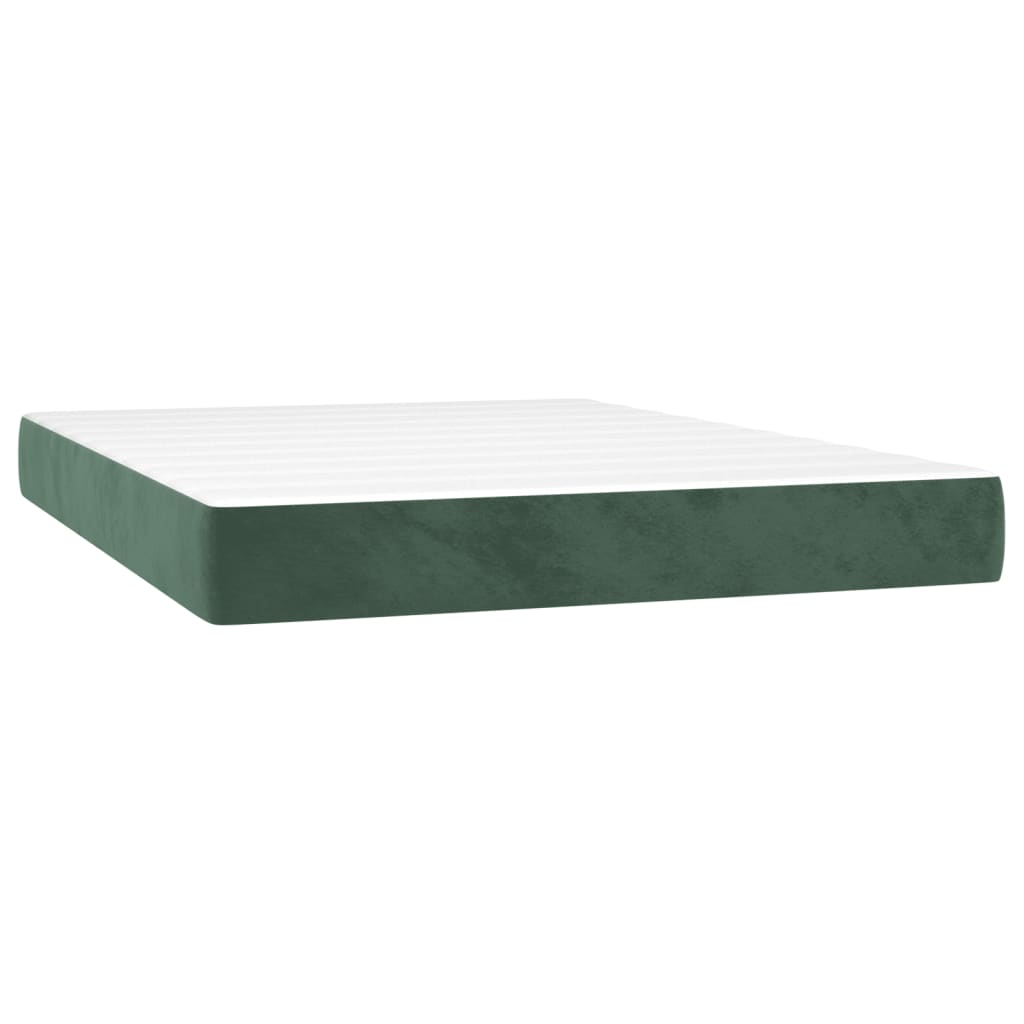 Boxspring met matras en LED fluweel donkergroen 140x200 cm is nu te koop bij PeponiXL, paradijselijk wonen!