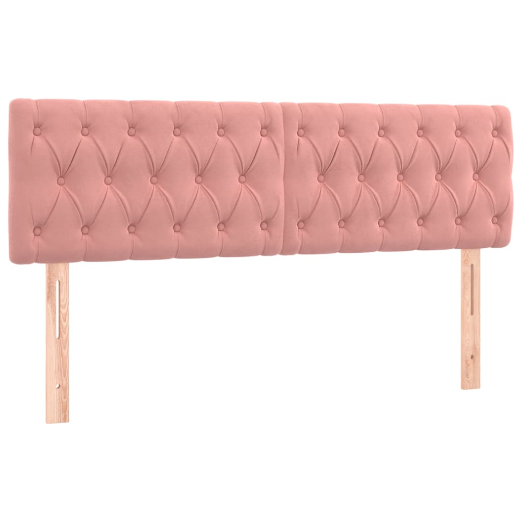 Boxspring met matras en LED fluweel roze 160x200 cm is nu te koop bij PeponiXL, paradijselijk wonen!