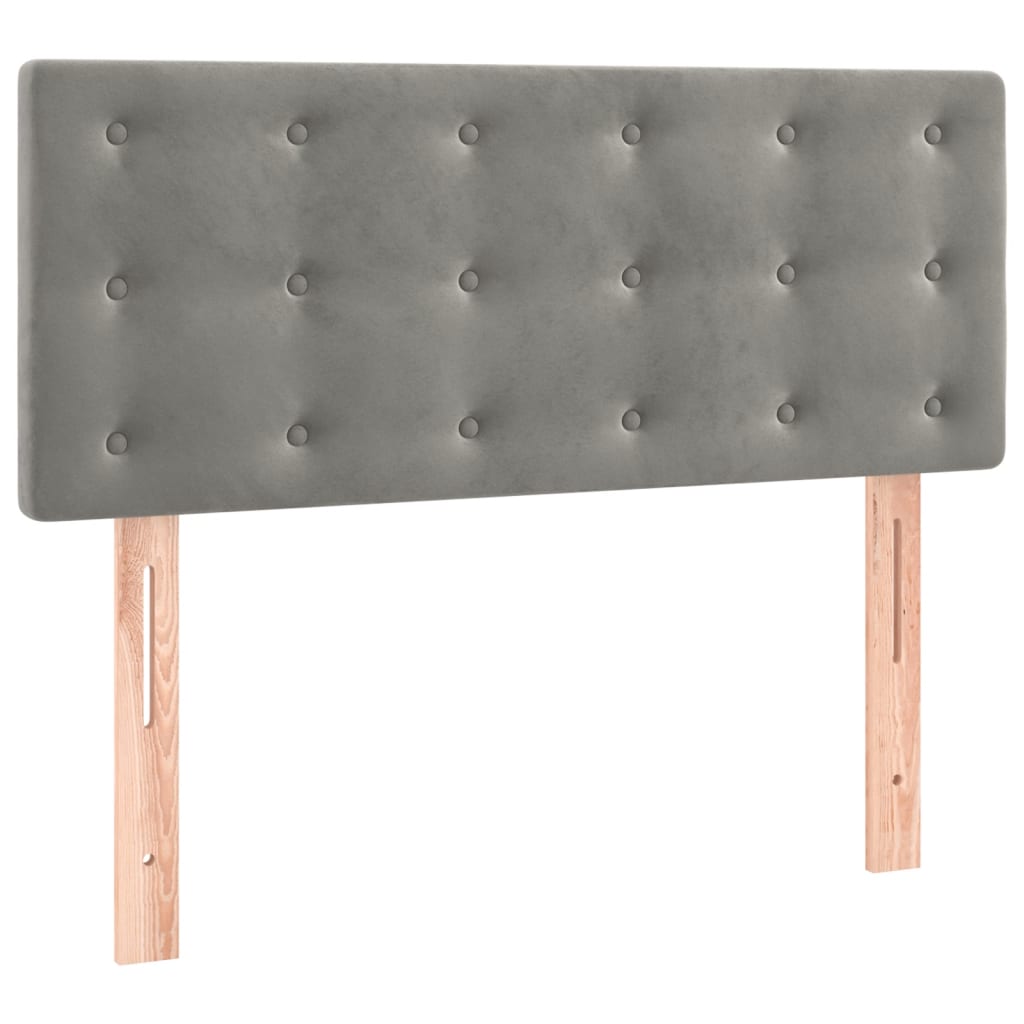Boxspring met matras en LED fluweel lichtgrijs 80x200 cm is nu te koop bij PeponiXL, paradijselijk wonen!
