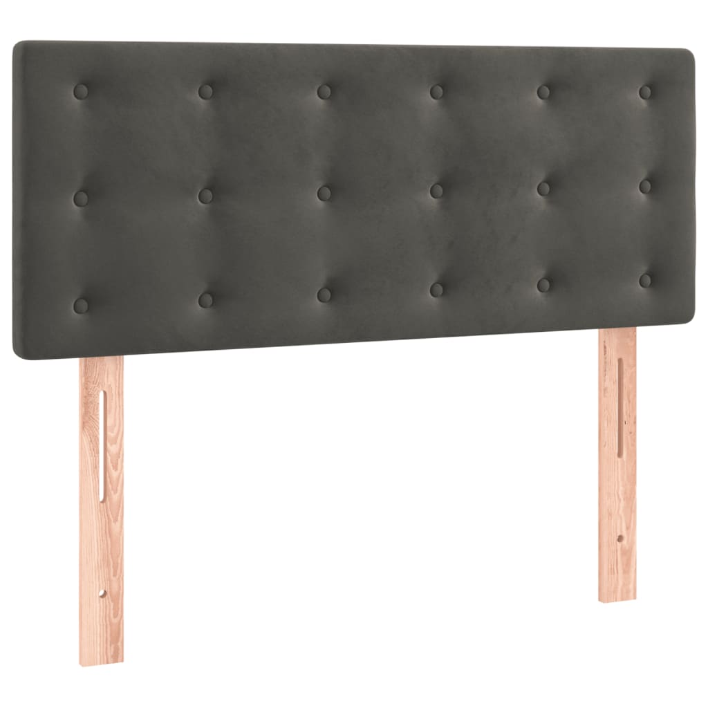 Boxspring met matras en LED fluweel donkergrijs 90x190 cm is nu te koop bij PeponiXL, paradijselijk wonen!