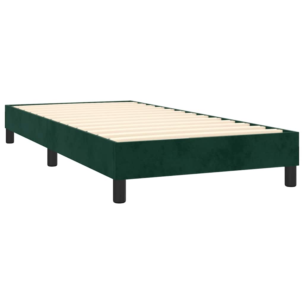 Boxspring met matras en LED fluweel donkergroen 90x190 cm is nu te koop bij PeponiXL, paradijselijk wonen!