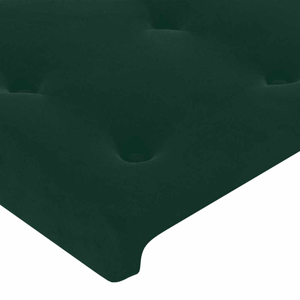 Boxspring met matras en LED fluweel donkergroen 90x190 cm is nu te koop bij PeponiXL, paradijselijk wonen!