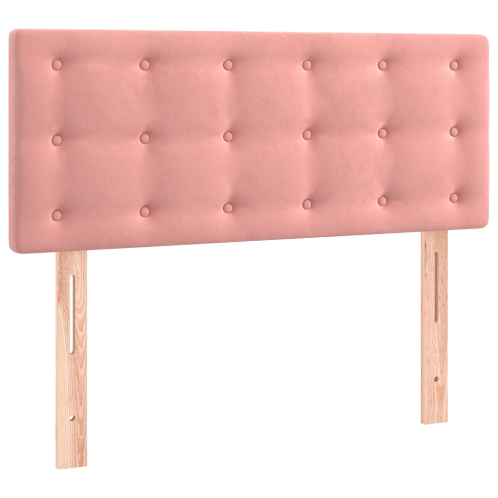 Boxspring met matras en LED fluweel roze 90x190 cm is nu te koop bij PeponiXL, paradijselijk wonen!